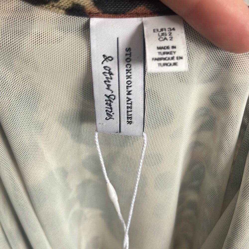 NWT Stockholm Atelier X Other Stories Leopard Bodycon Long Sleeve Dress Size 2 - Picture 9 of 10